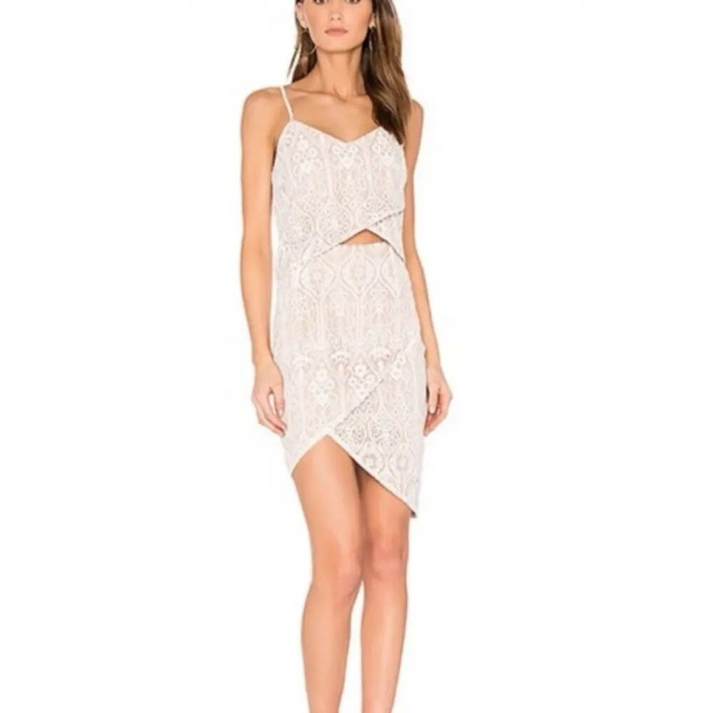 Elliatt Cream Peakaboo Lace Mini Dress